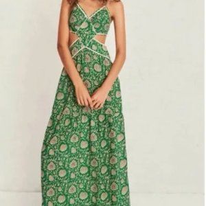 Ba&sh Green Maxi Summer Cutout Dress XS/S